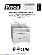 Pitco PE14D Installation And Operation Manual