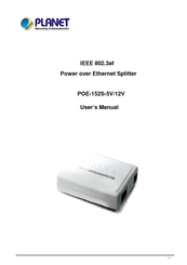 Planet Power over Ethernet Splitter POE-152S-12V User Manual