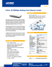 Planet SW-804 Datasheet
