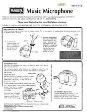 Playskool Music Microphone Instruction Manual