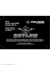 Polaris 2010 OUTLAW 450 MXR Owner's Manual