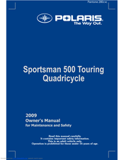 Polaris 2009 Sportsman 500 Touring Quadricycle Owner's Manual
