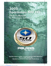 Polaris Sportsman 800 Efi 2005 Owner's Manual