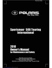 Polaris 2010 Sportsman 500 Touring International Owner's Manual
