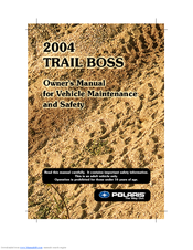 Polaris 2004 Trail Boss Owner's Manual