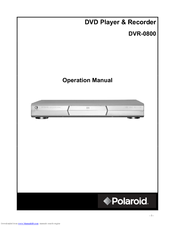 Polaroid DVR-0800 Operation Manual