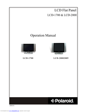 Polaroid LCD-1700 Operation Manual