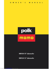 Polk Audio MOMO MM104 Owner's Manual