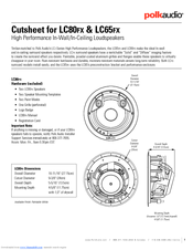 Polk Audio LC65FX Cutsheet