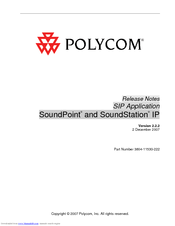 Polycom SOUNDPOINT 3804-11530-222 Release Notes