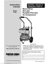 Porter-Cable C2550 Instruction Manual