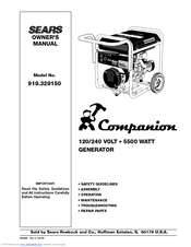 Sears Companion 919.329150 Owner's Manual