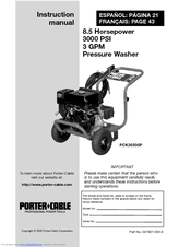 Porter-Cable D27927-034-0 Instruction Manual