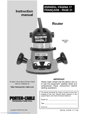 Porter-Cable 100 Instruction Manual