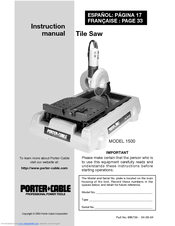 Porter-Cable 1500 Instruction Manual