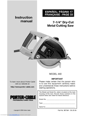 Porter-Cable 440 Instruction Manual
