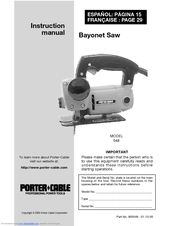 Porter-Cable Model 548 Instruction Manual