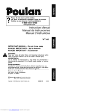 Poulan Pro WT200 Instruction Manual
