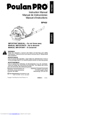 Poulan Pro 530088412 Instruction Manual