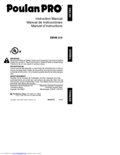 Poulan Pro EBVM 215 Instruction Manual