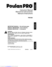 Poulan Pro PBV200 Instruction Manual