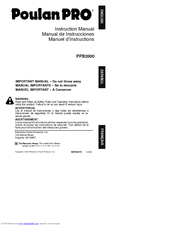 Poulan Pro PPB2000 Instruction Manual