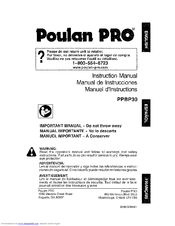Poulan Pro PPBP30-9096320642 Instruction Manuals
