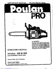 Poulan Pro 425 Operator's Manual