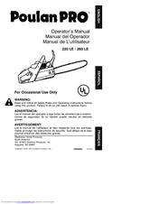 Poulan Pro 530088886 Operator's Manual