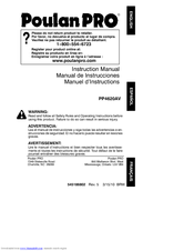 Poulan Pro 952802075 Instruction Manual