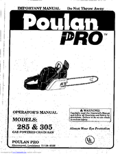 Poulan Pro PRO 305 User Manual