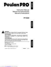 Poulan Pro 1000E Instruction Manual