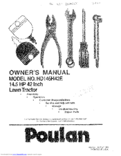 Poulan Pro HD145H42E Owner's Manual