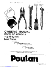 Poulan Pro HD14542A Owner's Manual