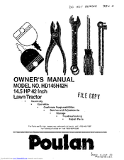Poulan Pro HD145H42H Owner's Manual