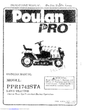 Poulan Pro 169087 Owner's Manual