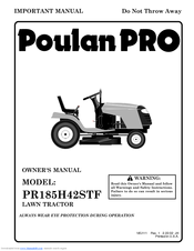 Poulan Pro PR185H42STF Owner's Manual