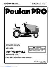 Poulan Pro PD185H42STA Owner's Manual