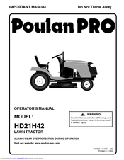 Poulan Pro HD21H42 Operator's Manual