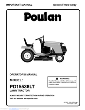 Poulan Pro PD15538LT Operator's Manual