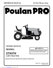 Poulan Pro 279370 Owner's Manual