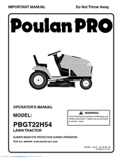 Poulan Pro PBGT22H54 Operator's Manual