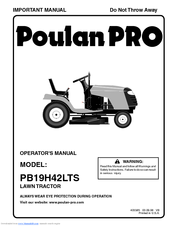 Poulan Pro PB19H42LTS Operator's Manual