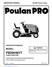 Poulan Pro 411256 Operator's Manual