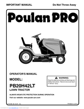 Poulan Pro PB20H42LT Operator's Manual