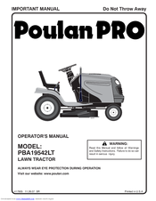 Poulan Pro Pro PBA19542LT Operator's Manual