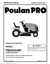 Poulan Pro PB22H54BF Operator's Manual