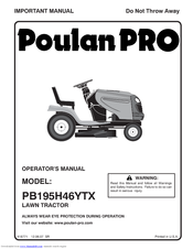 Poulan Pro PB195H46YTX Operator's Manual