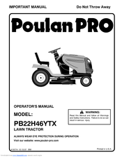 Poulan Pro PB22H46YTX Operator's Manual