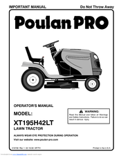 Poulan Pro XT195H42LT Operator's Manual